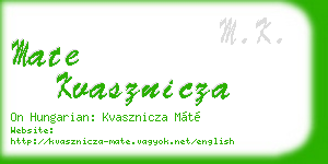 mate kvasznicza business card